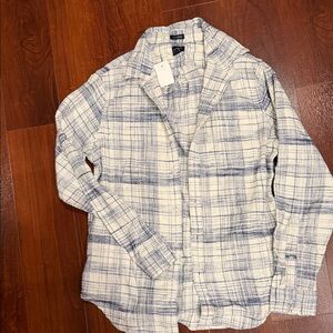 J. Crew Blue and White Plaid Casual Shirt